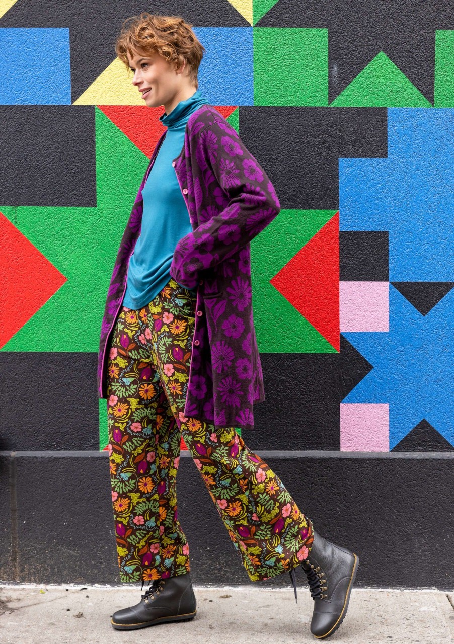 Frau Gudrun Sjödén Strickjacken | Langstrickjacke Prairie Rose Aus Bio-/Recycling-Baumwolle